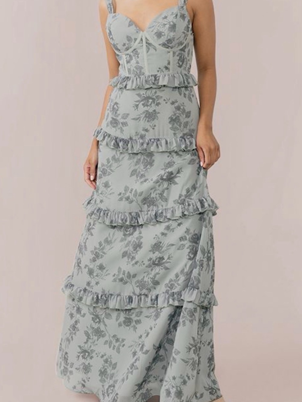 Revelry Bridesmaid Dress Sloane Chiffon Floral Print